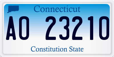 CT license plate AO23210