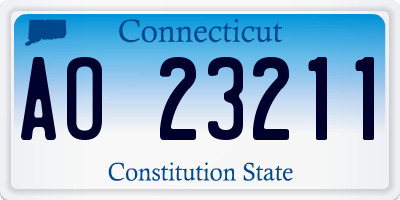 CT license plate AO23211