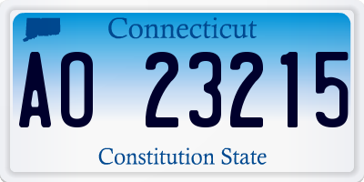 CT license plate AO23215