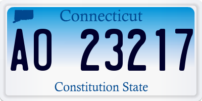 CT license plate AO23217