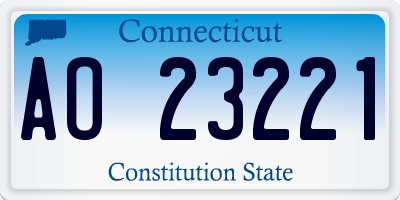 CT license plate AO23221