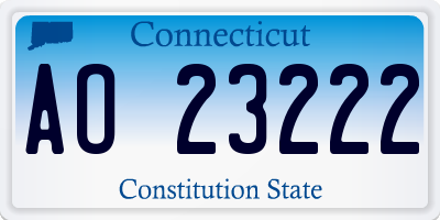 CT license plate AO23222