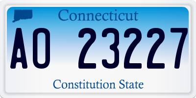 CT license plate AO23227