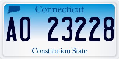 CT license plate AO23228
