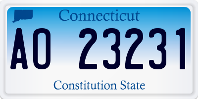 CT license plate AO23231