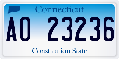 CT license plate AO23236