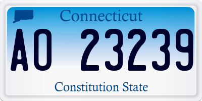 CT license plate AO23239