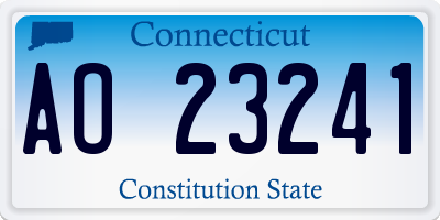 CT license plate AO23241