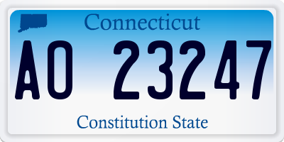 CT license plate AO23247