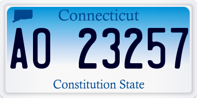 CT license plate AO23257