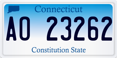 CT license plate AO23262