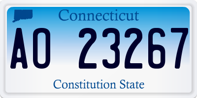 CT license plate AO23267