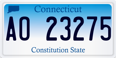 CT license plate AO23275