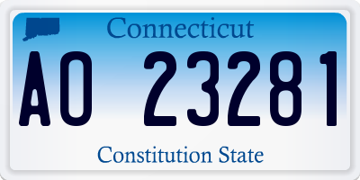 CT license plate AO23281