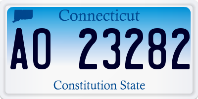 CT license plate AO23282