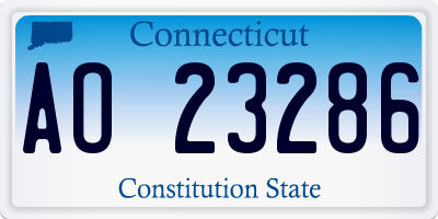 CT license plate AO23286