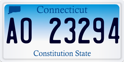 CT license plate AO23294