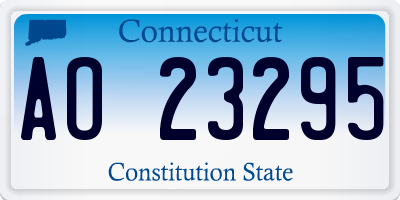 CT license plate AO23295