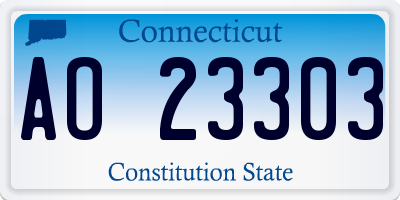 CT license plate AO23303