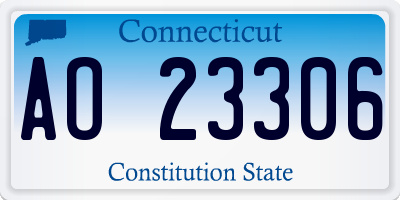 CT license plate AO23306