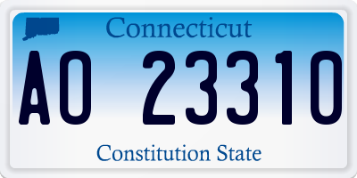 CT license plate AO23310