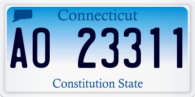 CT license plate AO23311