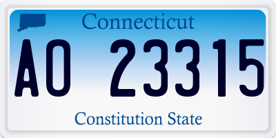 CT license plate AO23315