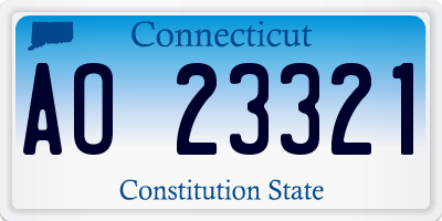 CT license plate AO23321