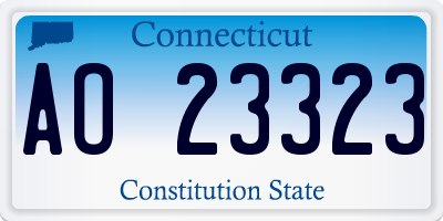 CT license plate AO23323