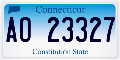 CT license plate AO23327