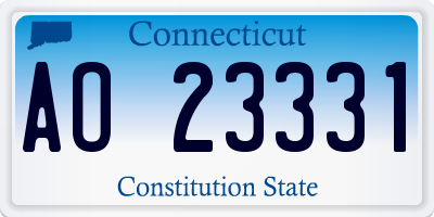 CT license plate AO23331