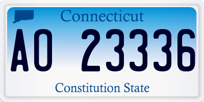 CT license plate AO23336