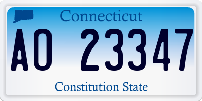 CT license plate AO23347