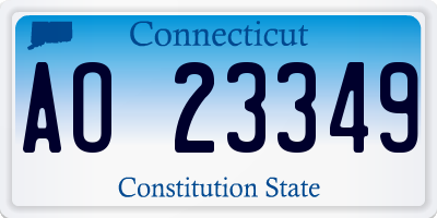 CT license plate AO23349