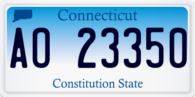 CT license plate AO23350