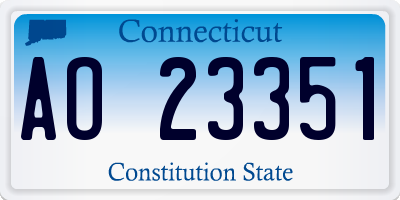 CT license plate AO23351