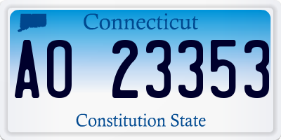 CT license plate AO23353