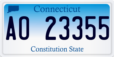 CT license plate AO23355