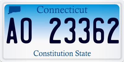 CT license plate AO23362