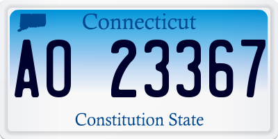 CT license plate AO23367