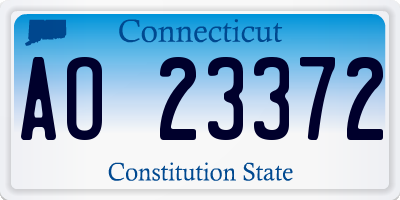 CT license plate AO23372