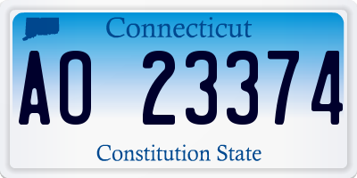 CT license plate AO23374