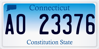 CT license plate AO23376