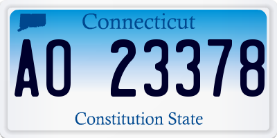 CT license plate AO23378