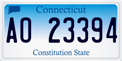 CT license plate AO23394