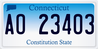 CT license plate AO23403