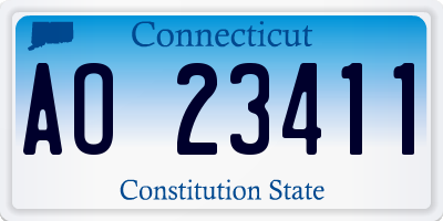 CT license plate AO23411
