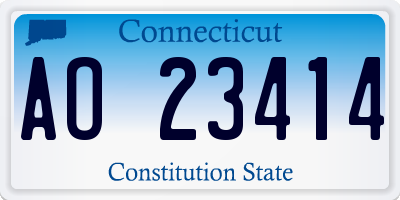 CT license plate AO23414