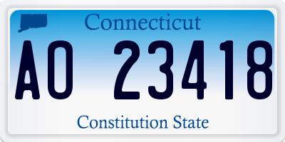 CT license plate AO23418