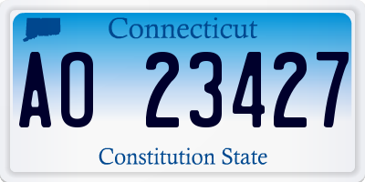 CT license plate AO23427